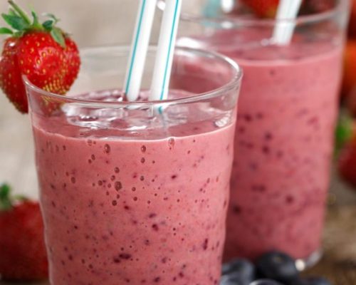 Picture of saskatoon strawberry smoothie
